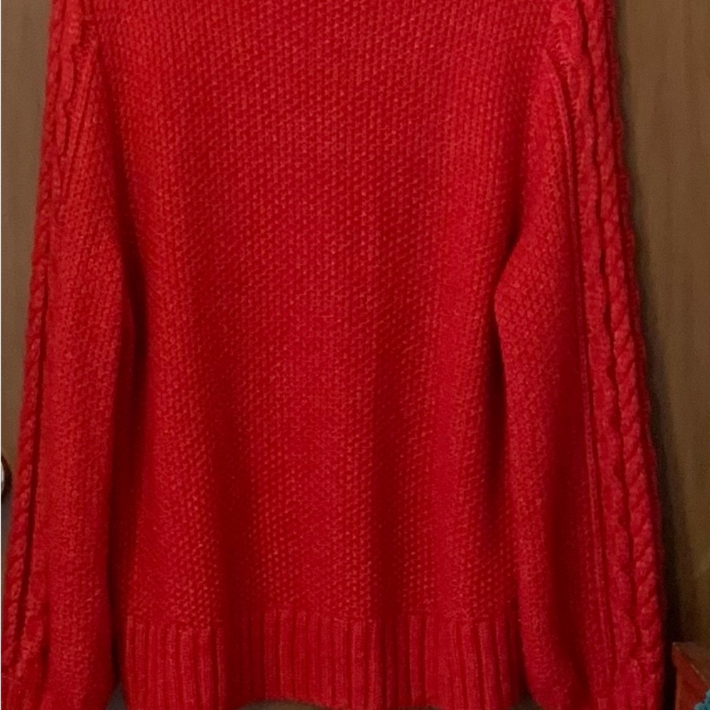 Talbots Bold Red Cable Knit Sweater - image 6